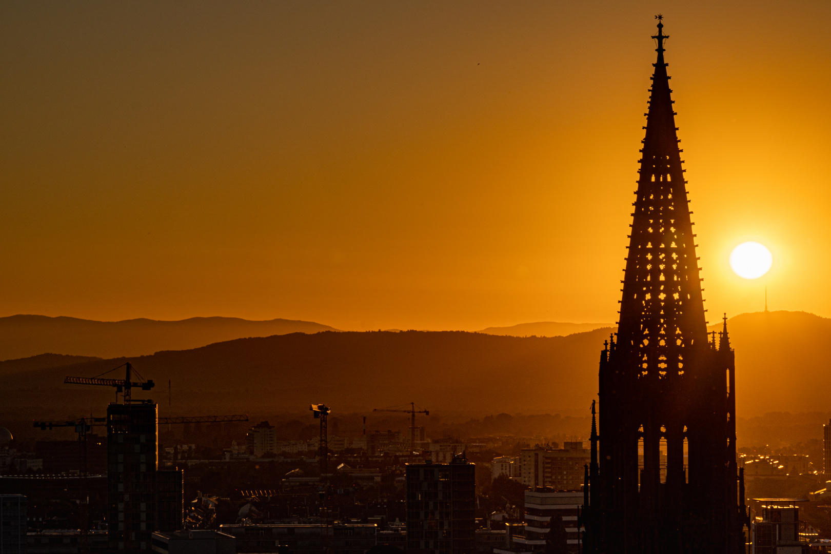 Freiburger Münster Sonnenuntergang