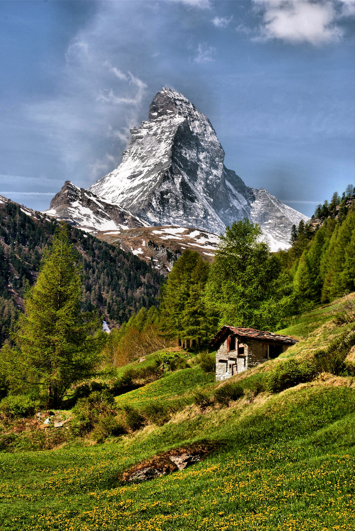 freie Sicht auf das Matterhorn...