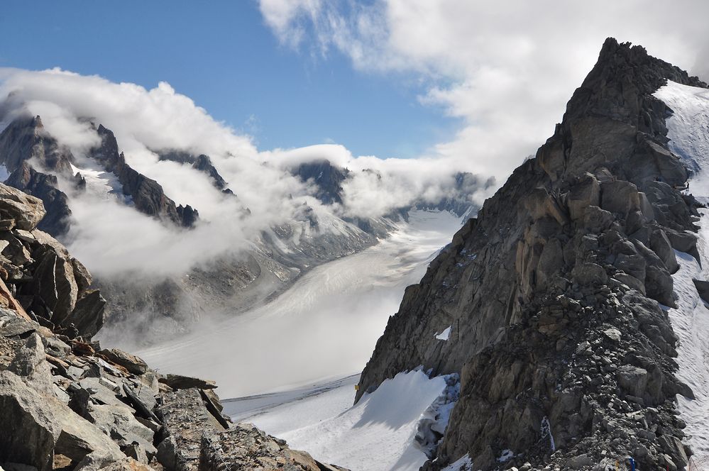 Freie Sicht auf den Glacier d' Argentière