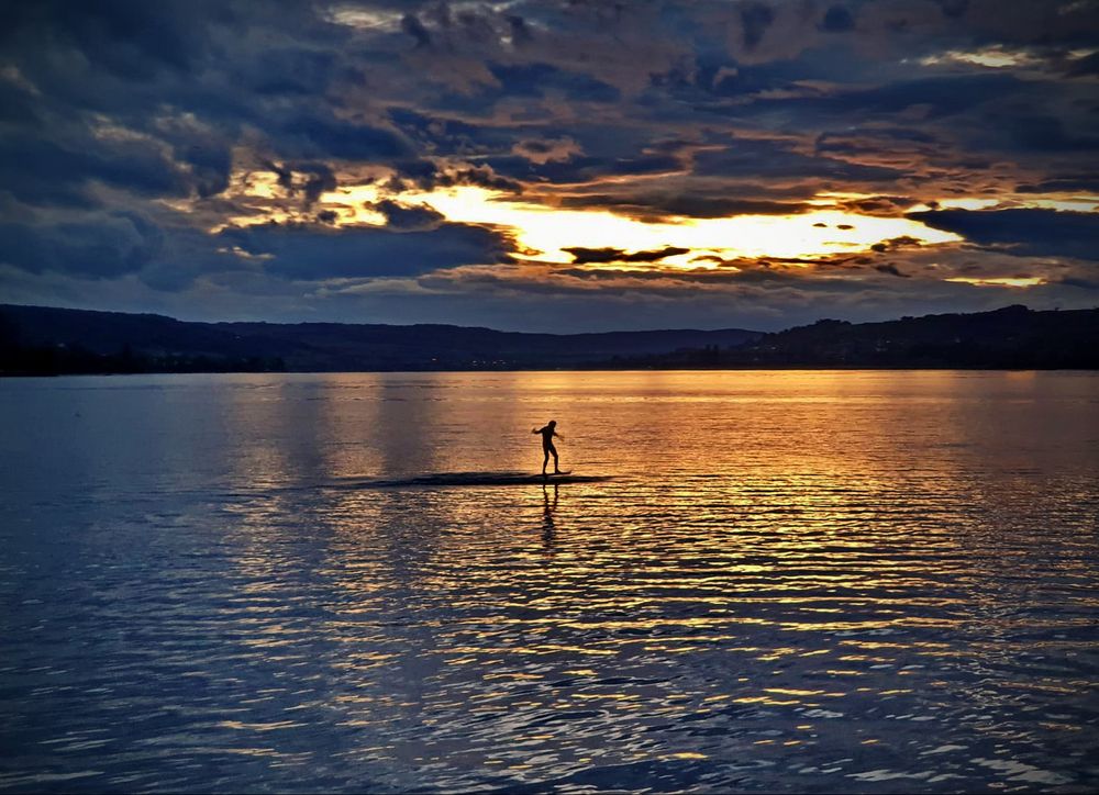 Freihändig über den Bodensee.