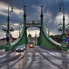 Freiheitsbrücke Budapest nach einem Regenschauer