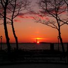 Freiheitsstatue im Sonnenuntergang