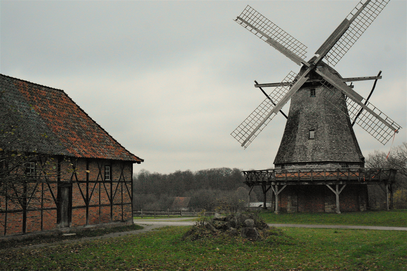 Freilichtmuseum Detmold an einem trüben Novembertag 2021