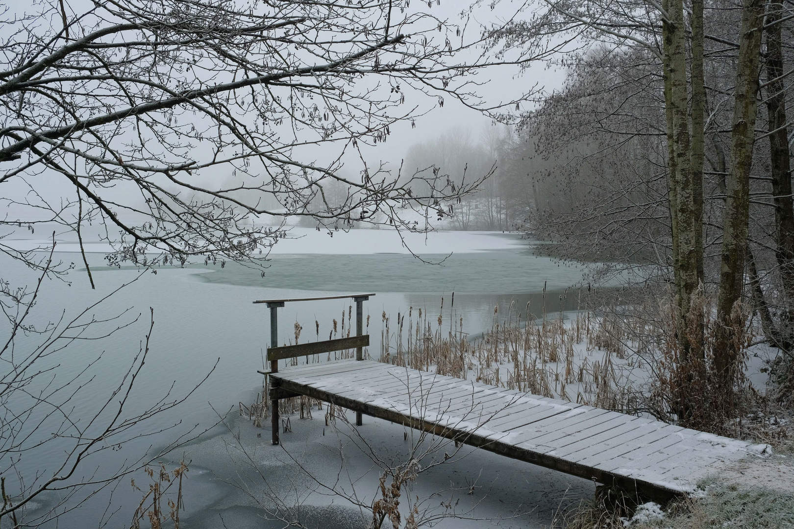 Freilinger See im Winter, Eifel