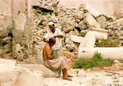 Freiluft-Friseur in Dubai, 1988