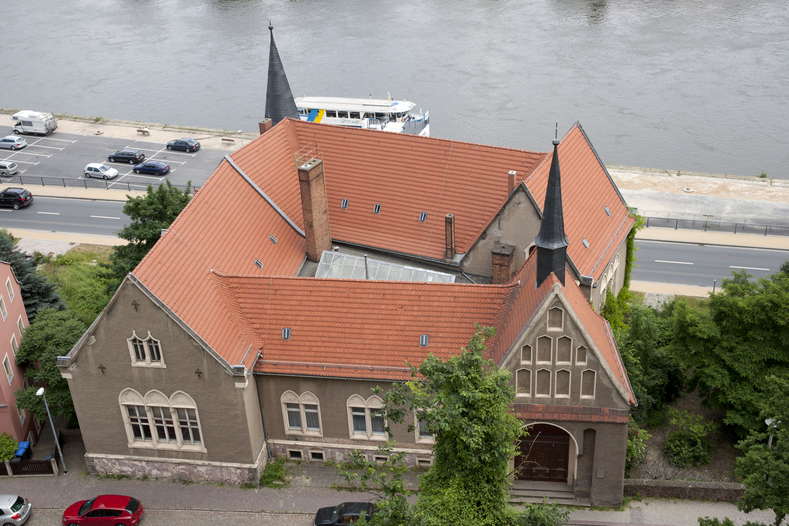 Freimaurerloge, an der Elbe, unterhalb des Doms zu Meißen