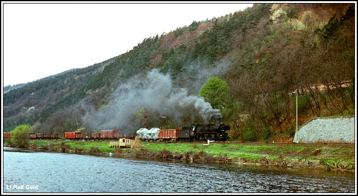 Freitagsfoto !  Frühling an der Saale dazu die Dampfeisenbahn bei Uhlstädt