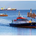 Fresena auf dem Weg zum auftanken im Außenhafen von Hooksiel