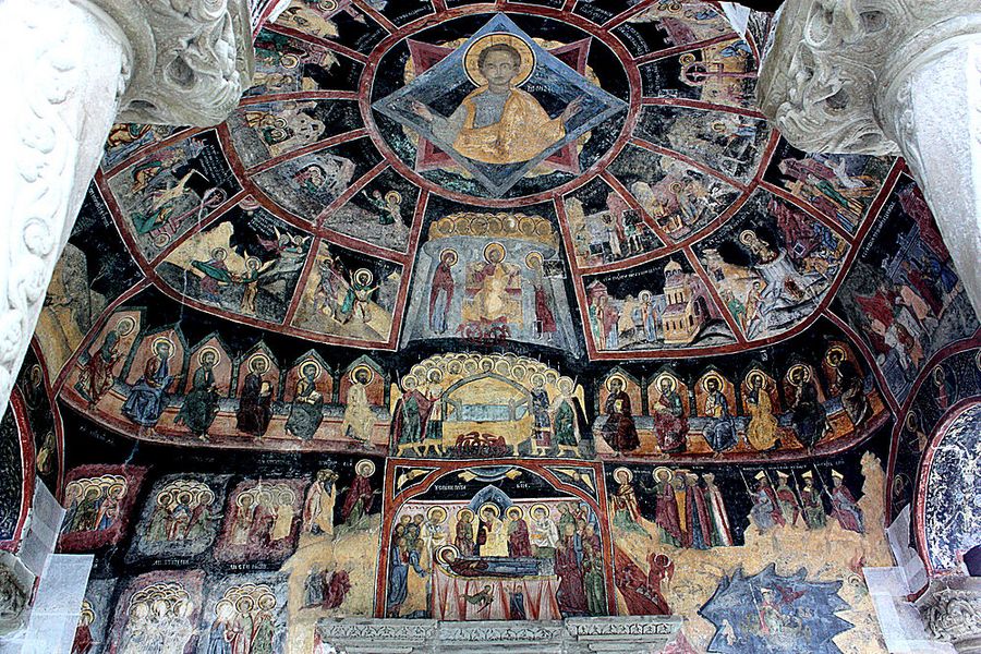 Fresken in der Vorhalle der alten Klosterkirche Sinaia