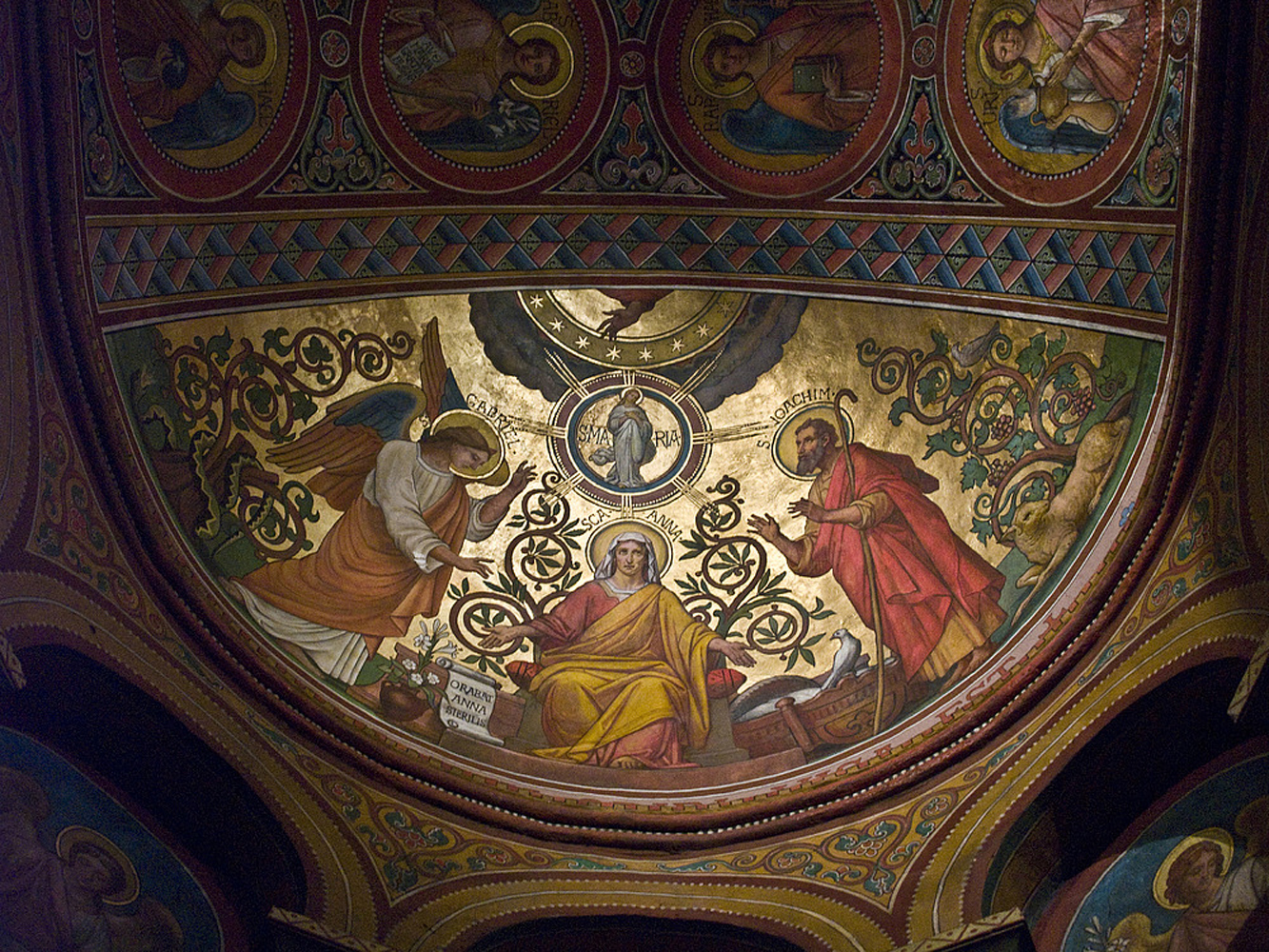 Fresque du plafond de la chapelle sud du transept, Cathédrale Saint-Caprais d’Agen