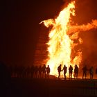 Freudenfeuer zu Silvester in Scheveningen