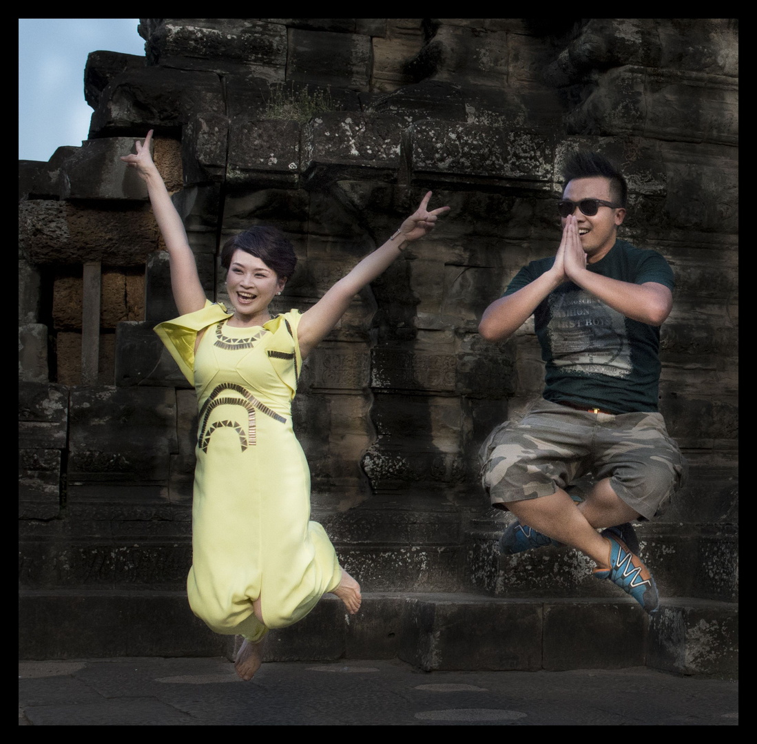 Freudensprünge in Angkor