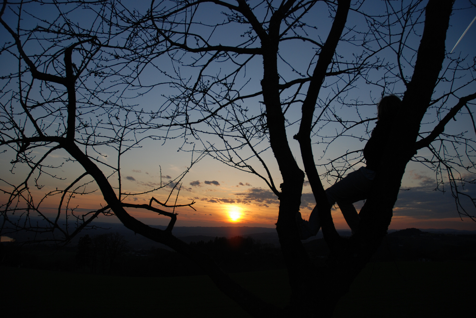 Freund beim Sonnenuntergang