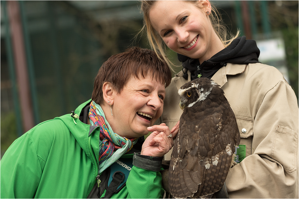 Freunde besuchen im Weltvogelpark Walsrode