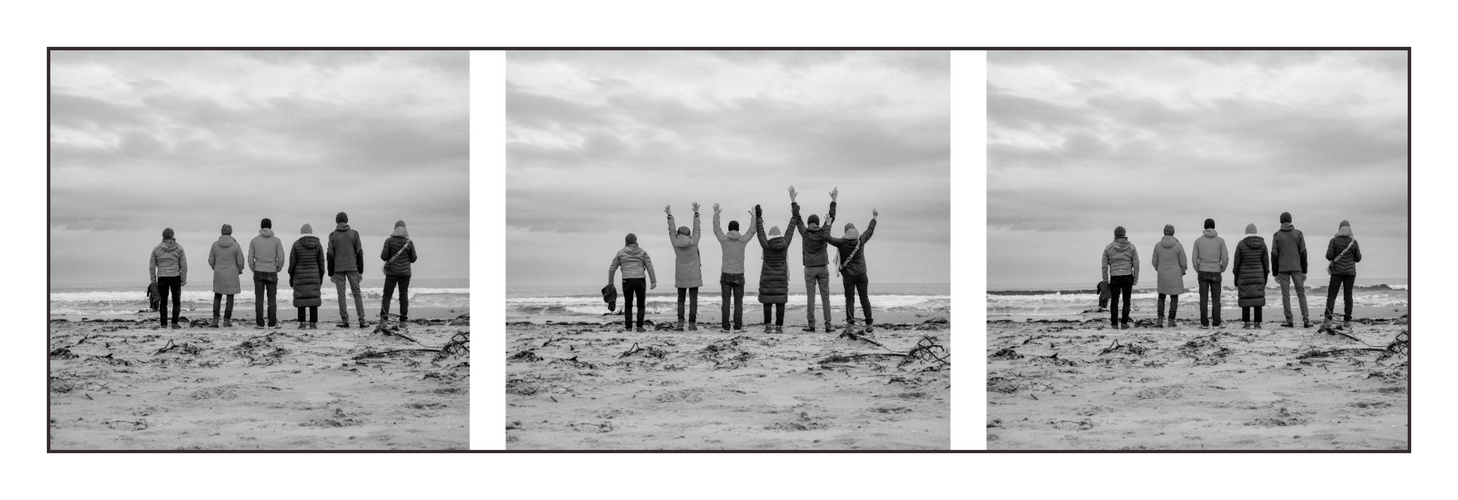 FreundInnen, 6 auf einen Streich - sprangen in die Ostsee, und bibberten gleich 