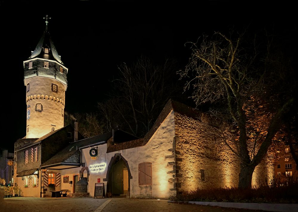 Friedberger Warte Foto & Bild architektur, architektur bei nacht