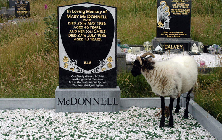 Friedhof auf Achill Island, unterhalb des Slievemore, Irland