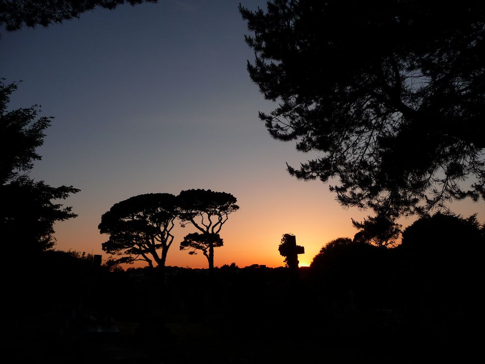 Friedhof in Südengland - Abendstimmung von Elli65 