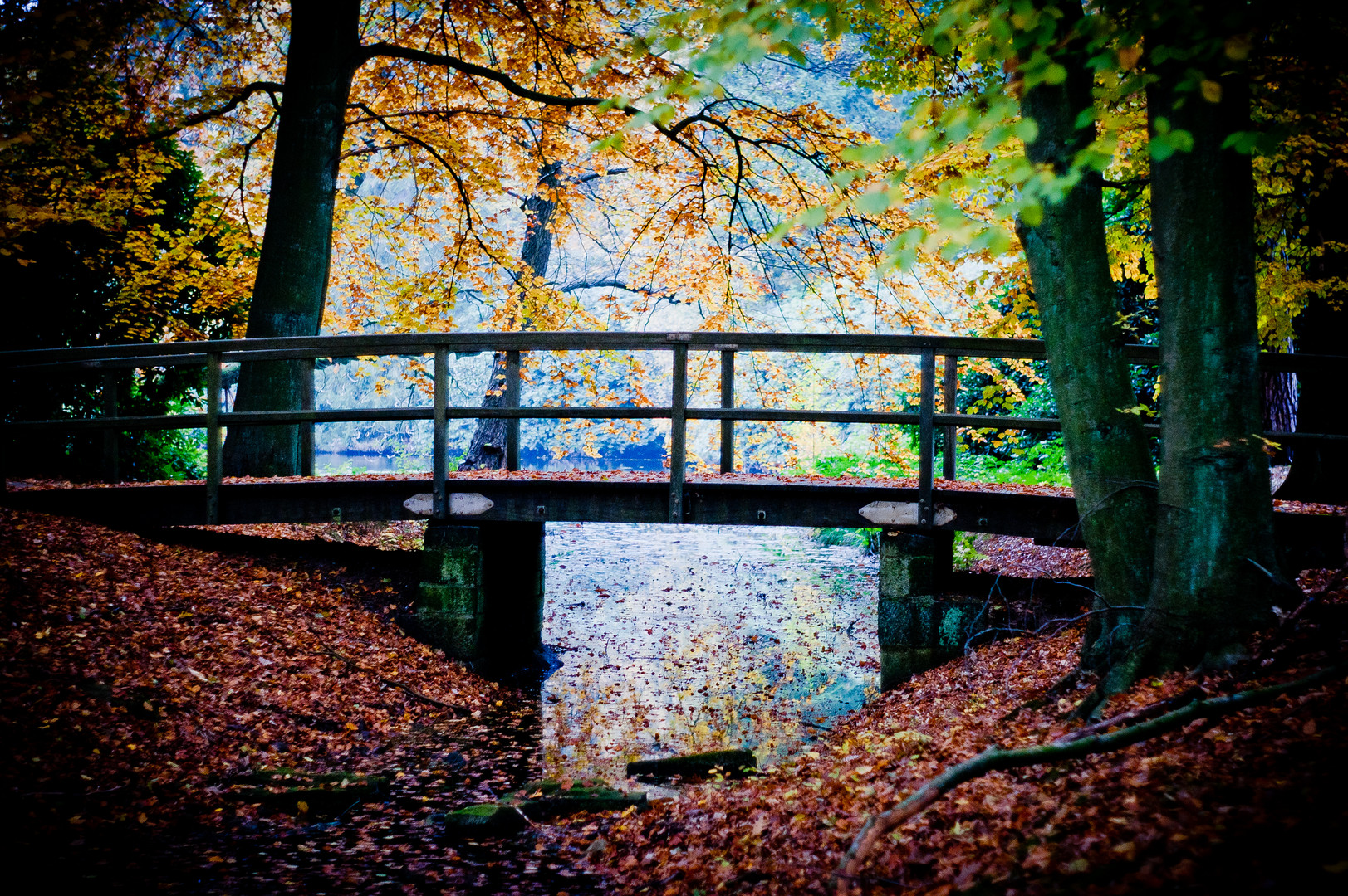 Friedhofsbrücke im Herbst