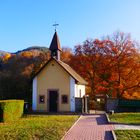 Friedhofskapelle vor Herbstwald