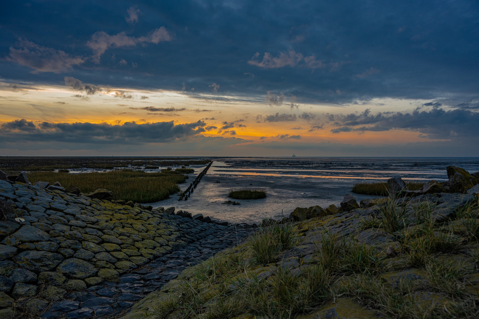 Friedrichskoog ,Watt beim Sonnenuntergang