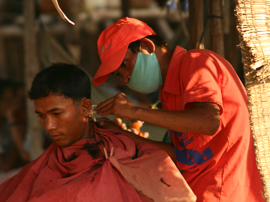 Friseur am Mekong