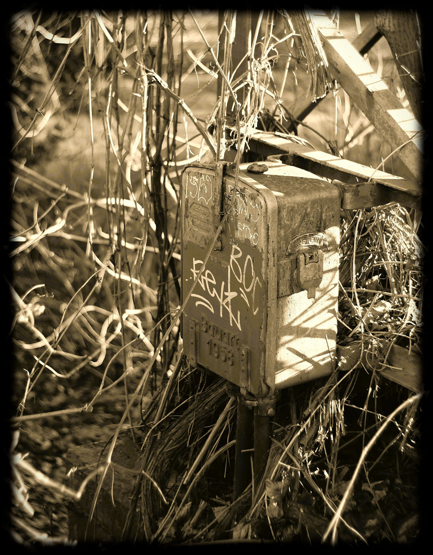 Fritzbox1958 ? Stromkasten von 1958 an der Bahnstrecke - Köln am Volkspark 