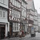 Fritzlarer Marktplatz - gestern morgen bei Schneefall