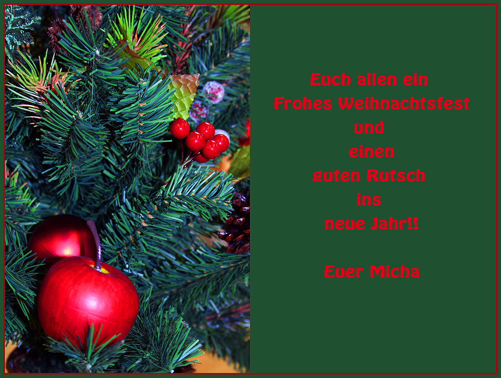 Fröhliche Weihnachten und einen guten Rutsch!!