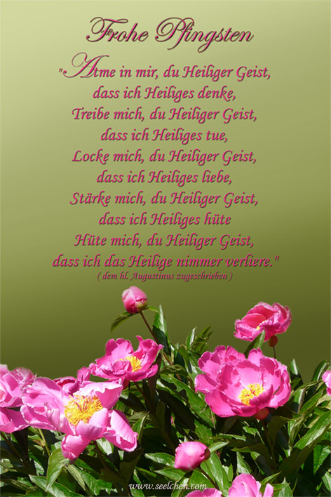 Frohe Pfingsten / Spruchkarte mit Gebet 2 Foto & Bild karten und
