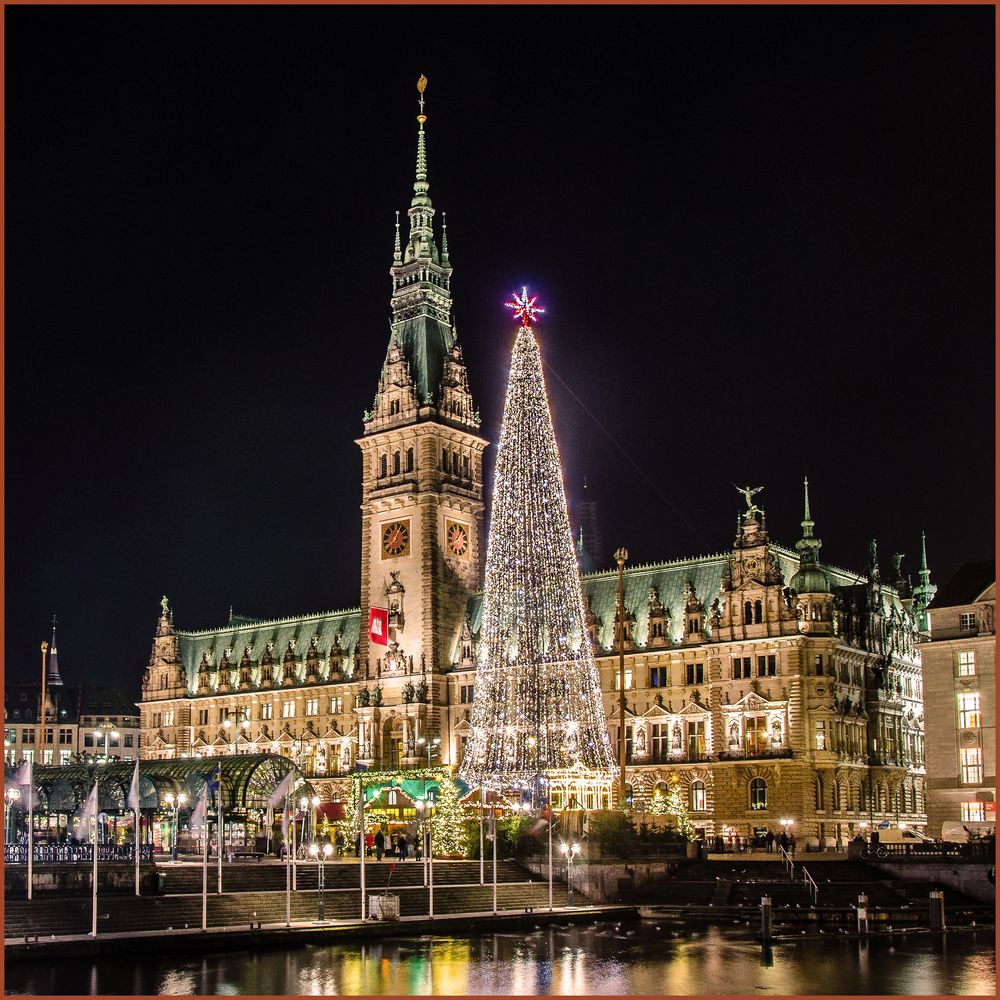 Frohe Weihnachten (Hamburger Rathaus) Foto & Bild hamburg