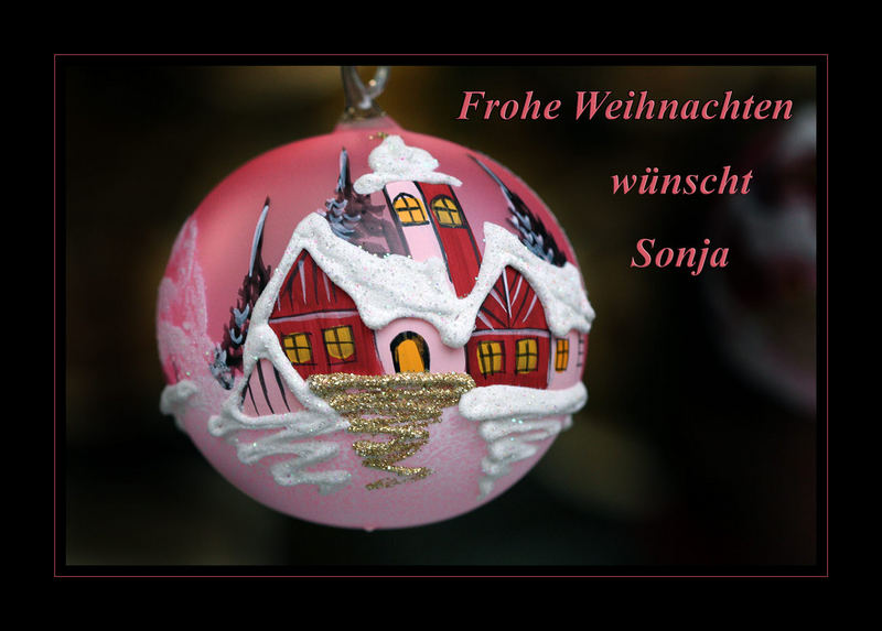 Frohe Weihnachten wünscht Sonja