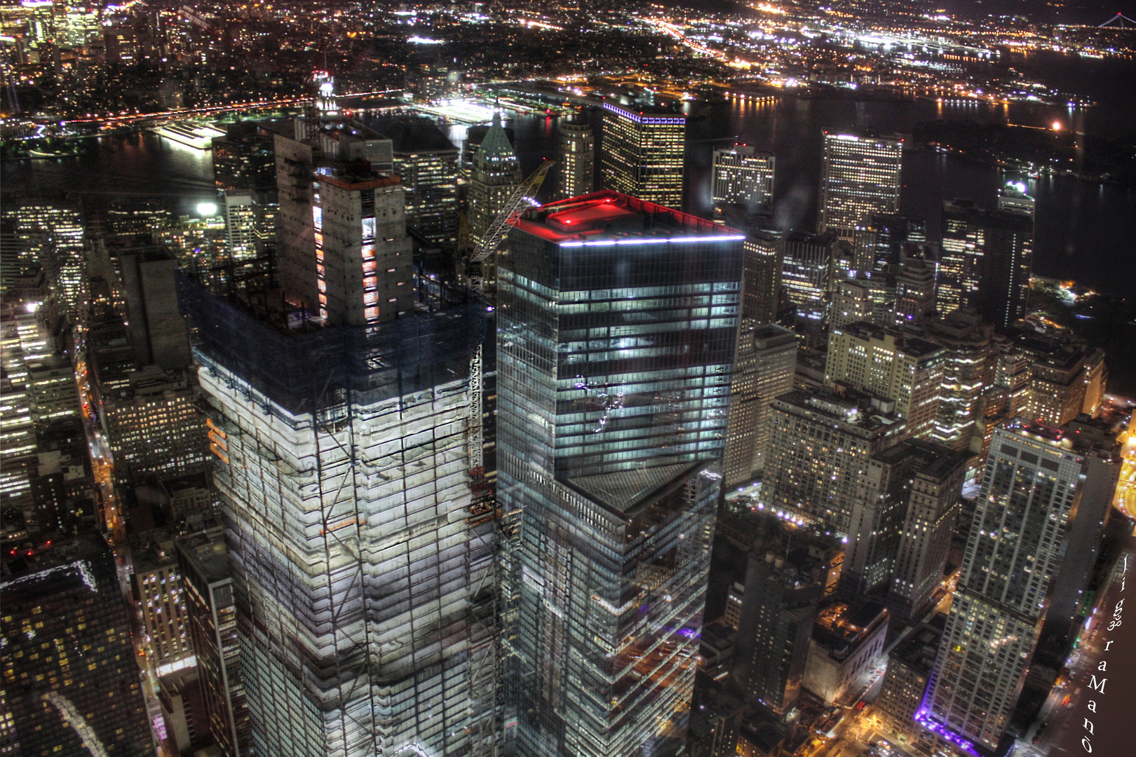 From the roof of the World Trade Center.