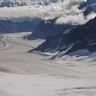 from the Top of Europe a glimpse of the Aletsch Glacier