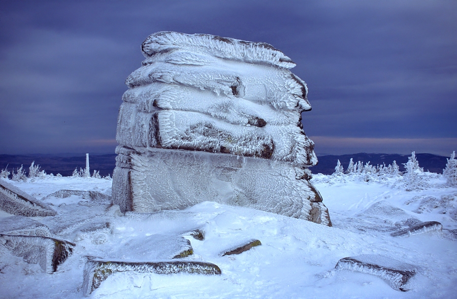 Frost on the rock