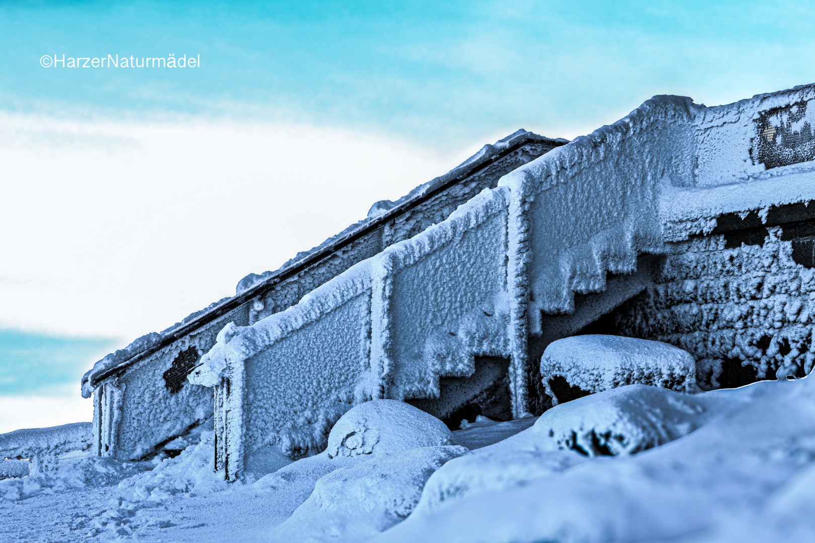 Frostige Brockenplateau Treppe