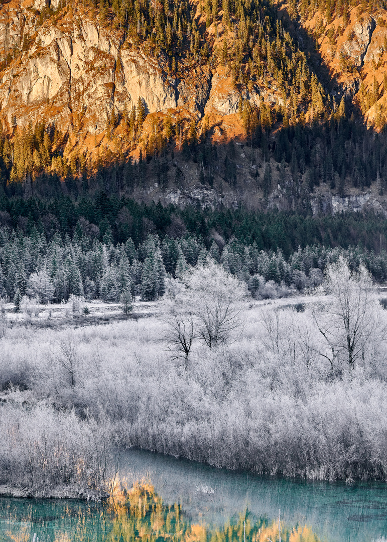 Frostiger Schatten am Sylvensteinsee