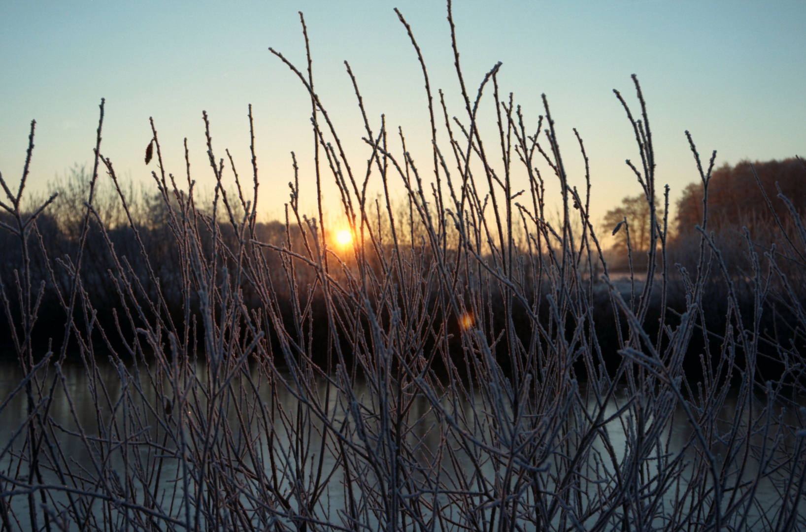 Frostiger Sonnenaufgang