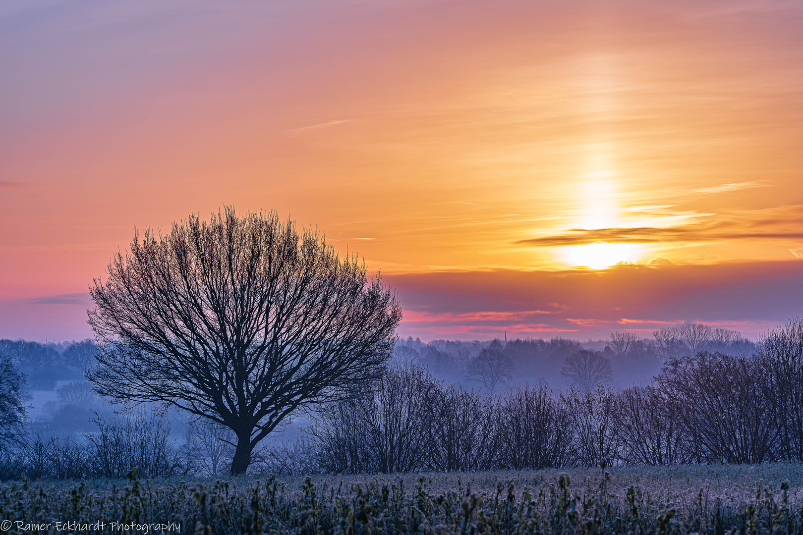 Frostiger Sonnenaufgang Foto &amp; Bild | jahreszeiten, winter ...