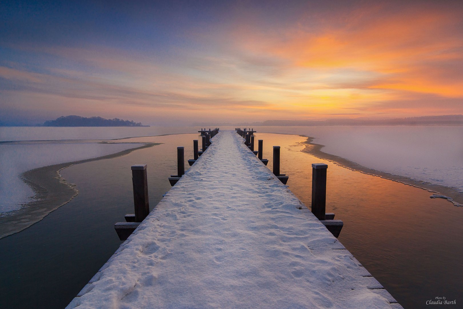 Frostiger Sonnenaufgang am Wörthsee