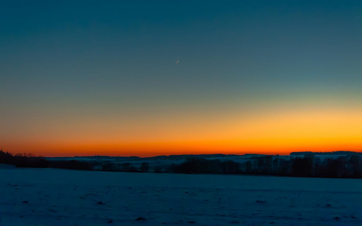 frostiger Sonnenuntergang