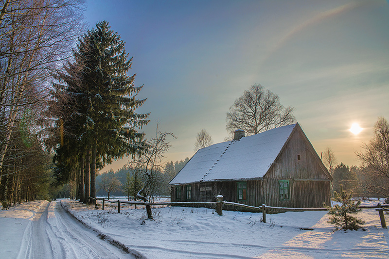 Frosty evening twilight