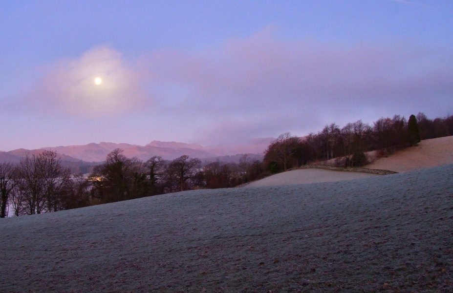 Frosty lakeland slopes