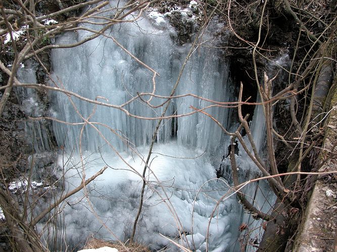 Frozen water fall