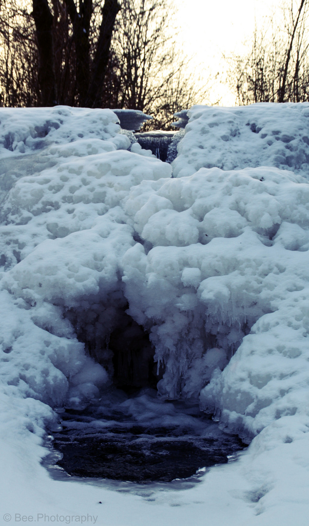 Frozen waterfall.