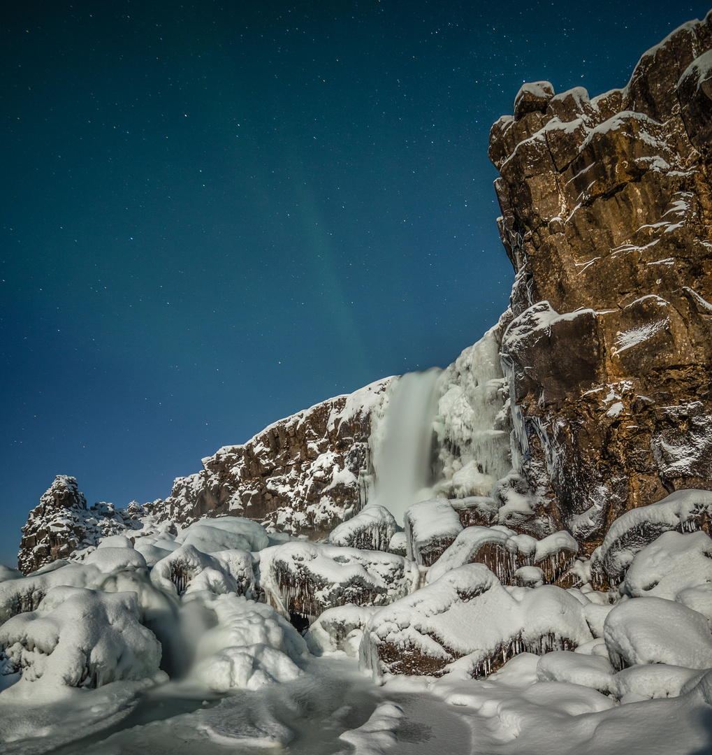 Frozen waterfall