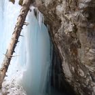 frozen waterfall in the winter