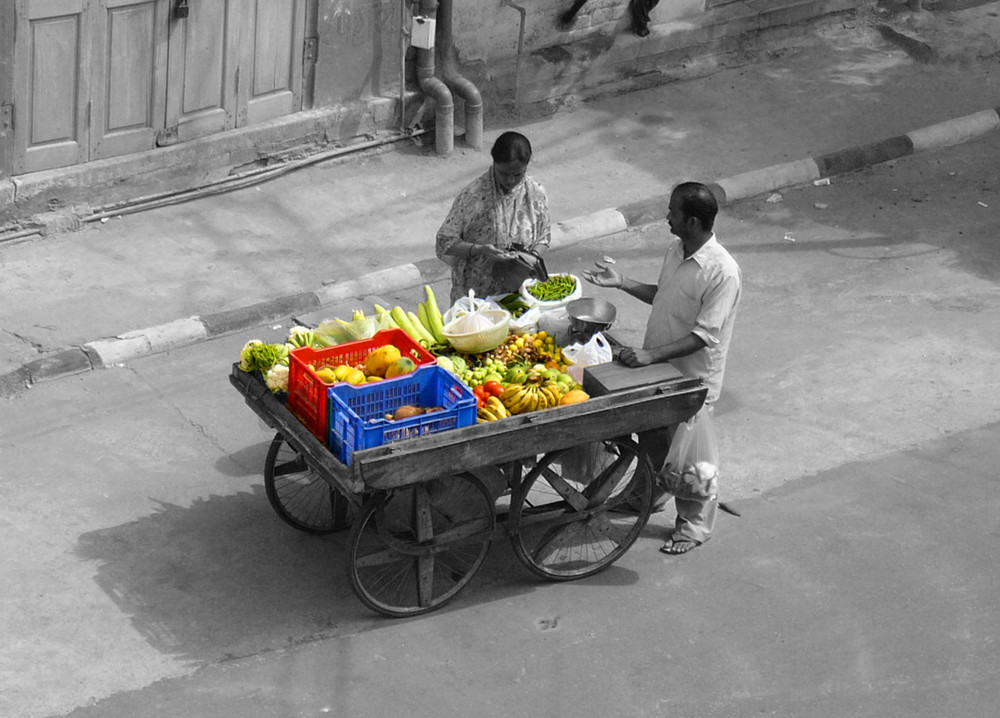 Früchtestand in Indien