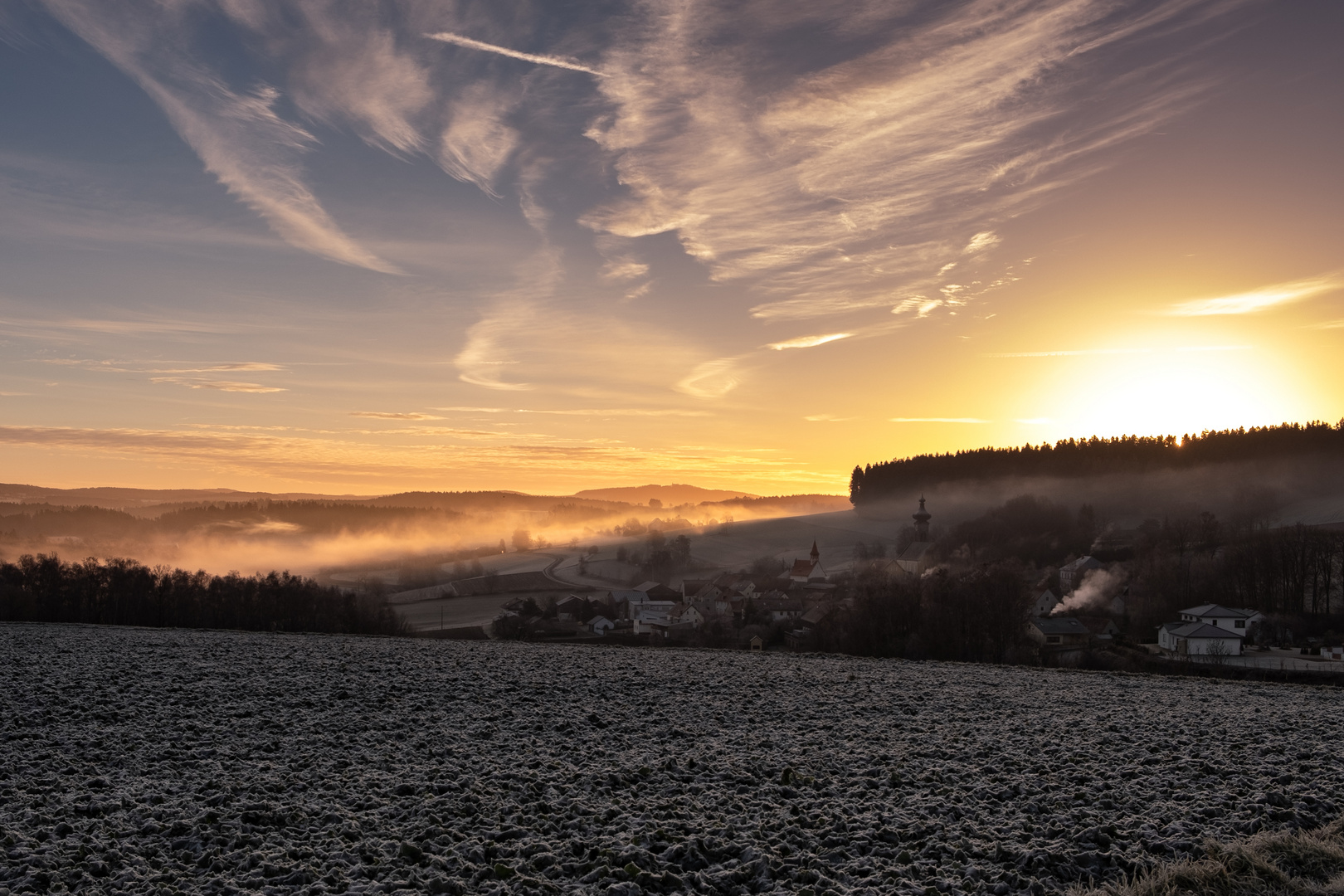 Früh am Morgen.