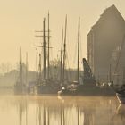 Früh am Morgen im Museumshafen von Greifswald